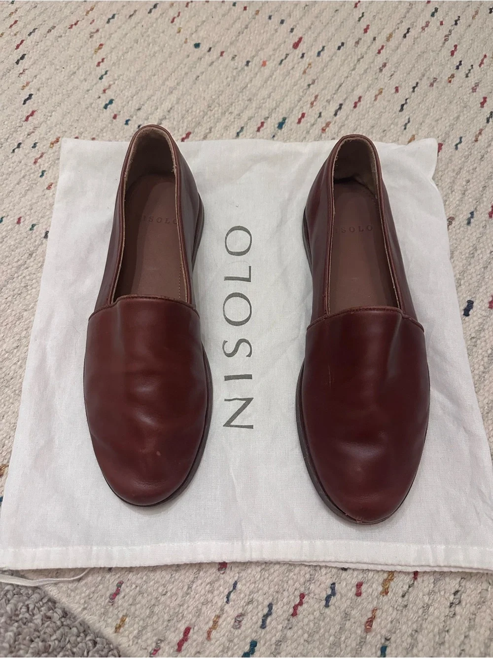 Nisolo Men's Burgundy Leather Slip-On Loafers - Classic Maroon
